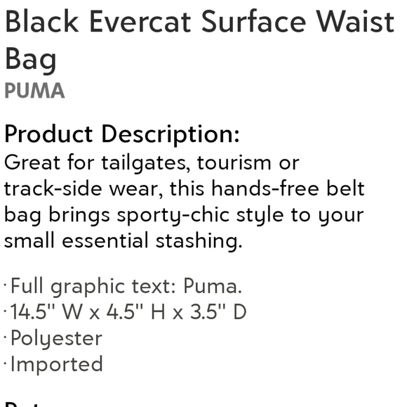 Black Puma Evercat fanny waist bag - Picture 2 of 5